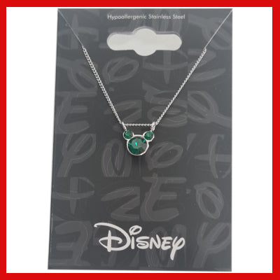 Gifts Actually - Disney Mickey - May Birthstone Necklace - Necklace with packaging