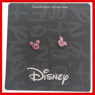 Gifts Actually - Disney Mickey - October Birthstone Stud Earrings - Shown in packaging
