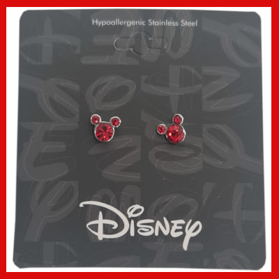 Gifts Actually - Disney Mickey - July Birthstone Stud Earrings - shown in pacckaging