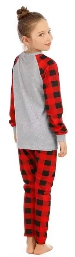 Gifts Actually  -Christmas - Family Pyjamas - Merry Christmas (Antlers) - Family Kids (grey) Design