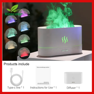 Gifts Actually - Ultrasonic Diffuser (7 LED Colours) Flame Like Effect - White Design