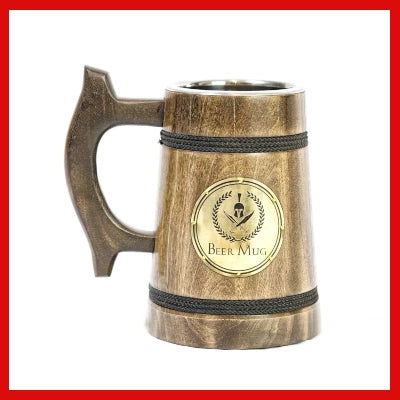 Gifts Actually - Handcrafted Spartan Inspired Beer Mug –  Recycled Wood