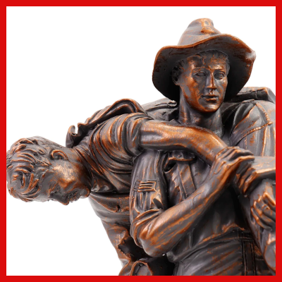 Gifts Actually - Australian Army Figurine - Leslie Bull Allen Spirit of Mateship -  Closeup  view