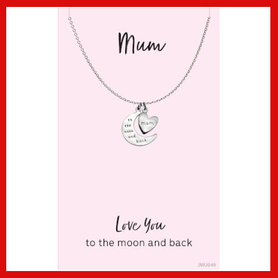 Gifts Actually - Necklace - Pewter - Mum - To the Moon Back - Necklace