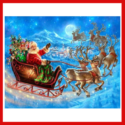 Gifts Actually - Paint By Numbers (DIY Paint kit) - Santa and His Sleigh