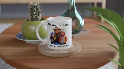 Gifts Actually - Personalised 3D Cartoon Style Photo Mug – Custom Gift for Dad