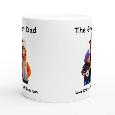 Gifts Actually - Personalised 3D Cartoon Style Photo Mug – Custom Gift for Dad