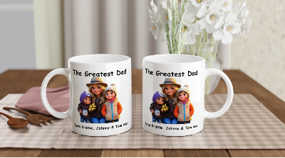 Gifts Actually - Personalised 3D Cartoon Style Photo Mug – Custom Gift for Dad