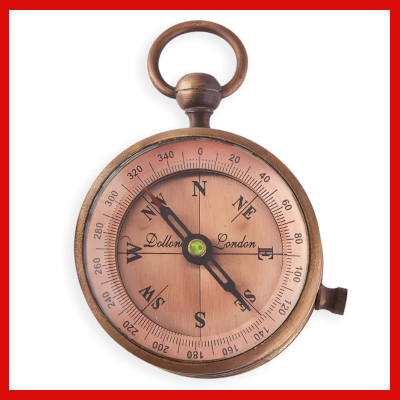 Gifts Actually - Replica Dollond Copper 55mm Pocket Compass front
