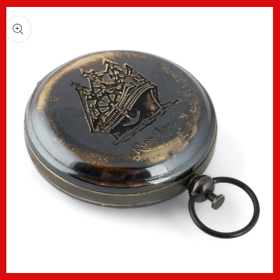 Gifts Actually - Replica Ross London- 45mm Pocket Compass - showing embossed image