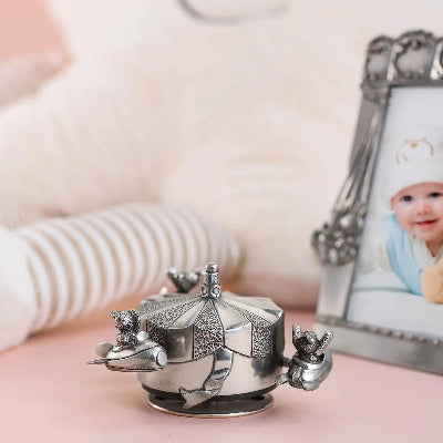 Gifts Actually = Royal Selangor Pewter - Bunnies Day Out Jet Rocket Music Carousel