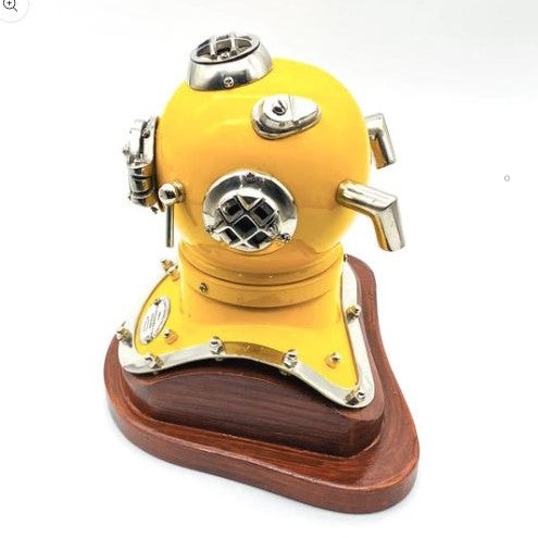 Gifts actually - US Navy Mark V Diving Helmet Miniature 230mm - Yellow - Side View