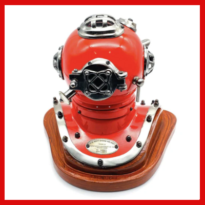 Gifts Actually - US Navy Mark V Diving Helmet Miniature 230mm - Red