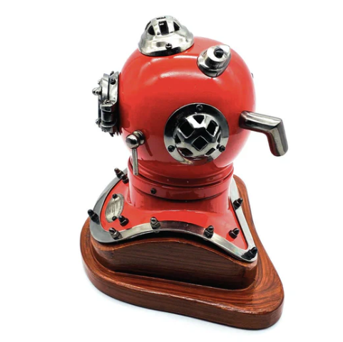 Gifts Actually - US Navy Mark V Diving Helmet Miniature 230mm - Red - Side view