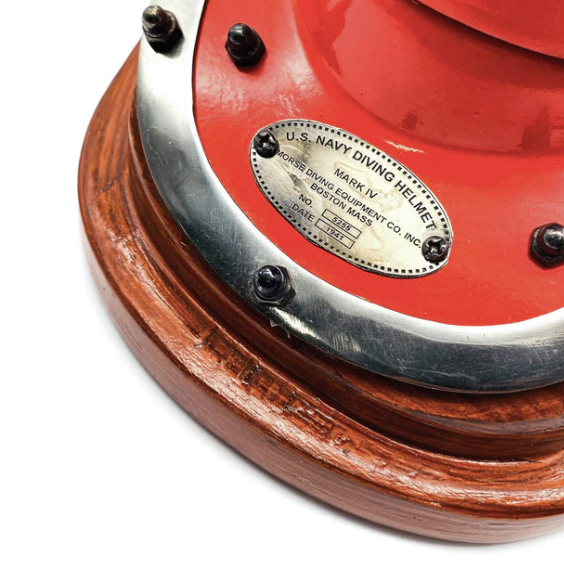 Gifts Actually - US Navy Mark V Diving Helmet Miniature 230mm - Red - Plaque