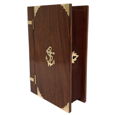 Gifts Actually - Wooden Nautical Book Box 210mm w/ Lock & Key