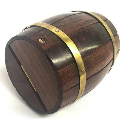 Gifts Actually - Wooden Wine Barrel Money Box