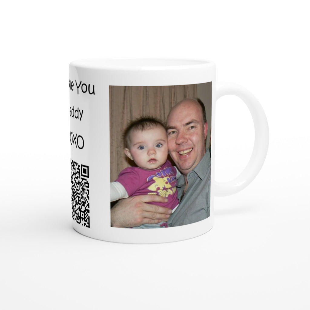 Gifts Actually - Personalised QR Message Mug - 11oz White Ceramic -  Left Side