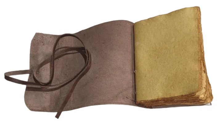 Gifts Actually - Handmade Leather Writing Journal - Shown Open