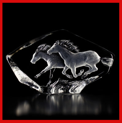 Gifts Actually - Mats Jonasson Crystal - Horses Galloping  (33716).