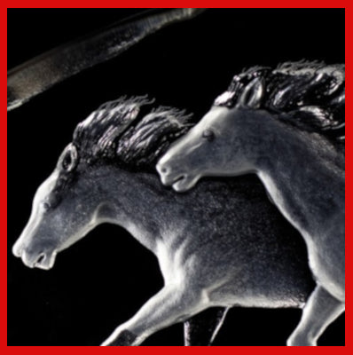 Gifts Actually - Mats Jonasson Crystal - Horses Galloping  (33716). Close-up