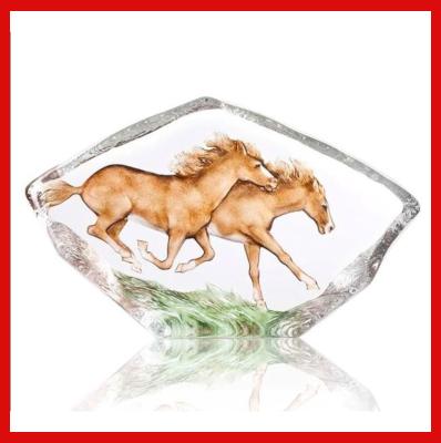 Gifts Actually. Mats Jonasson Crystal- Horses Galloping  (33716) - Hand painted. 