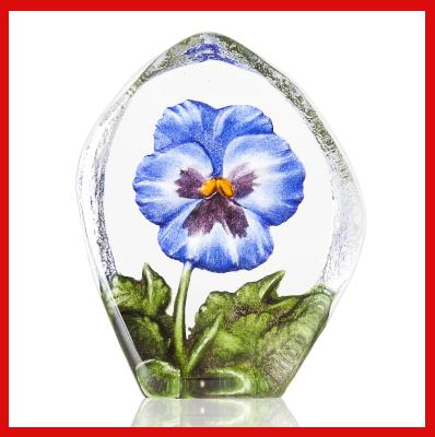 Gifts Actually - Mats Jonasson Crystal - Floral Fantasy - Pansy (Blue) (34216)