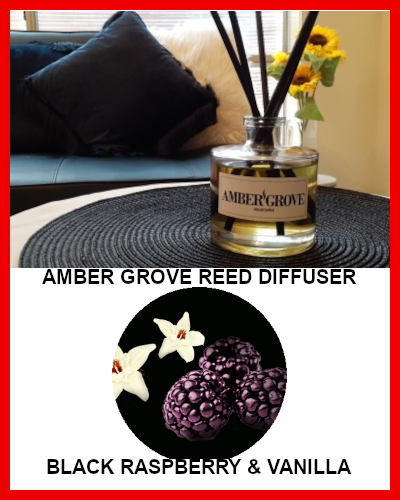 Gifts Actually - Amber Grove Reed Diffuser - Black Raspberry & Vanilla fragrance