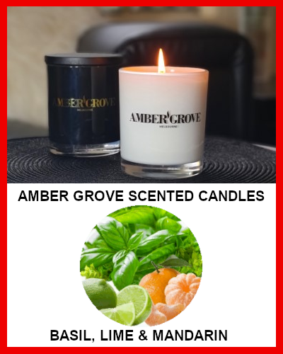 Gifts Actually - Amber Grove Soy Wax Candle - Basil, Lime and Mandarin
