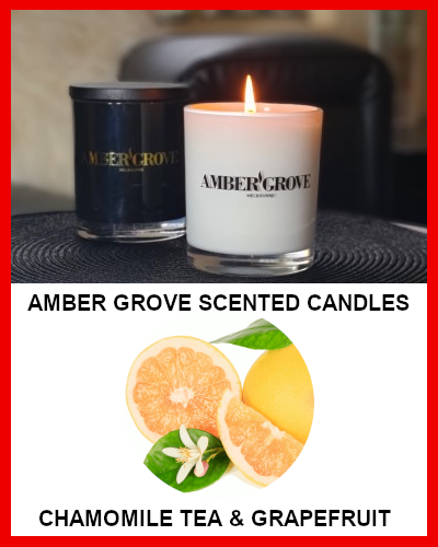 Gifts Actually - Amber Grove Soy Wax Candle - Chamomile Tea & Grapefruit