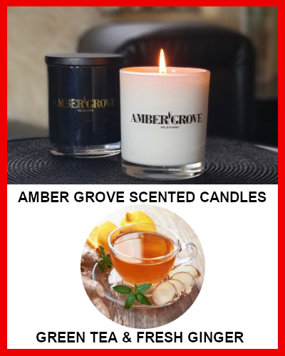 Gifts Actually - Amber Grove Soy Wax Candle - Green Tea and Fresh Ginger