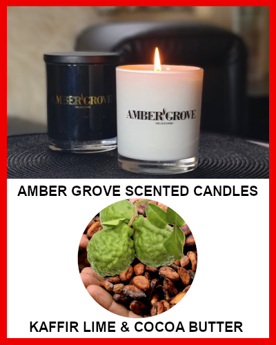 Gifts Actually - Amber Grove Soy Wax Candle - Kaffir Lime & Cocoa Butter