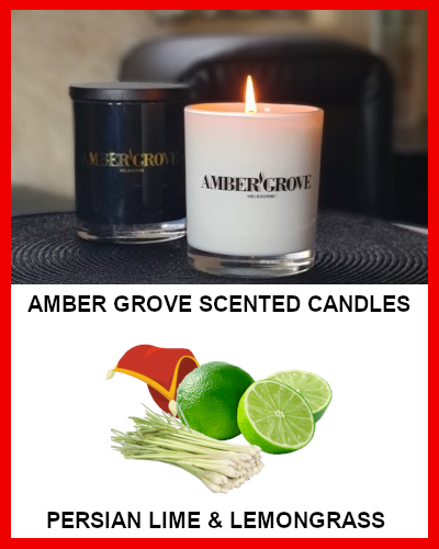 Gifts actually - Amber Grove Soy Wax Candle - Persian Lime & Lemongrass Fragrance