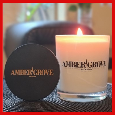 Gifts Actually - Amber Grove Soy Wax Candle- White Candle Design