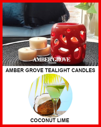 Gifts Actually - Amber Grove Soy Wax Tealight Candle - Coconut Lime