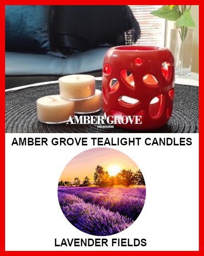 Gifts Actually - Amber Grove Scented Tealight Candle - Lavender Fields