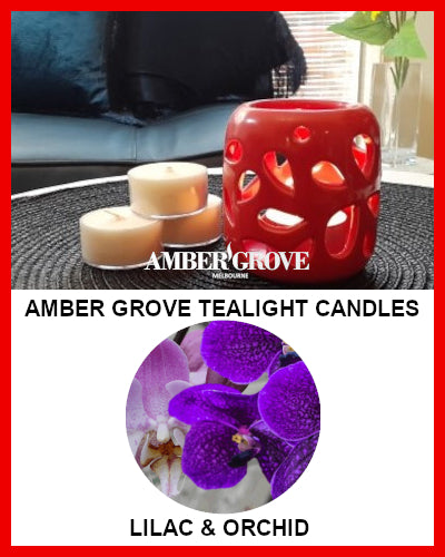 Gifts Actually - Amber Grove Scented Tealight Candle - Lilac and Orchid