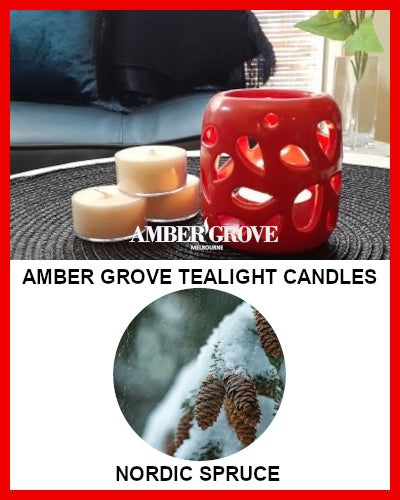 Gifts Actually - Amber Grove Scented Tealight Candle - Nordic Spruce
