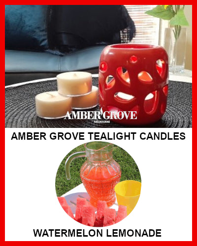 Gifts Actually - Amber Grove Scented Tealight Candle - Watermelon Lemonade