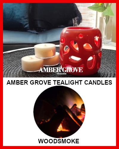 Gifts Actually - Amber Grove Scented Tealight Candle - Woodsmoke Fragrance