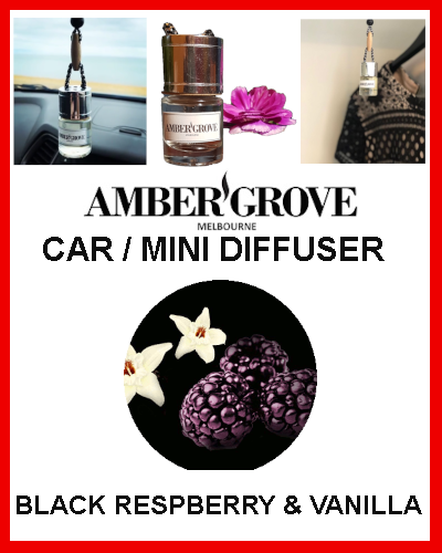 Gifts Actually - Amber Grove Mini Car Diffuser - Black Raspberry & Vanilla Fragrance