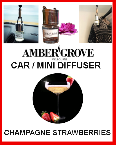 Gifts Actually - Amber Grove Mini Car Diffuser - Champagne & Strawberries