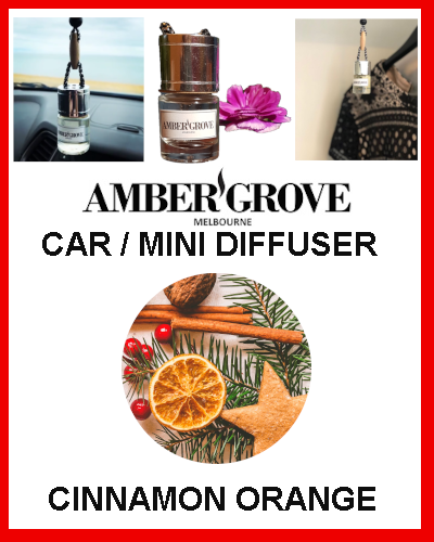 Gifts Actually - Amber Grove Mini Car Diffuser - Cinnamon Orange Fragrance