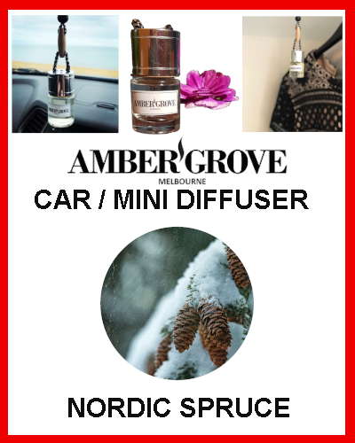 Gifts Actually - Mini Car Diffuser - Nordic Spruce Fragrance - Amber Grove