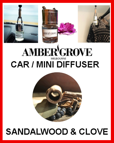 Gifts Actually - Mini Car Diffuser - Sandalwood & Clove Fragrance - Amber Grove