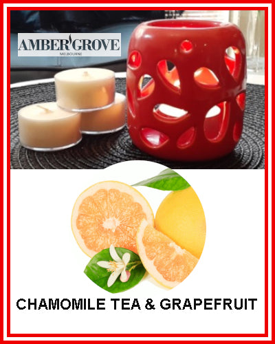 Gifts Actually - Amber Grove Soy Wax Tealight Candle - Chamomile Tea and Grapefruit
