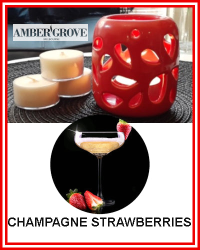 Gifts Actually - Amber Grove Soy Wax Tealight Candle - Champagne Strawberries