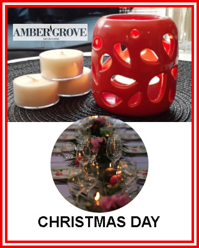Gifts Actually - Amber Grove Soy Wax Tealight Candle - Christmas Day