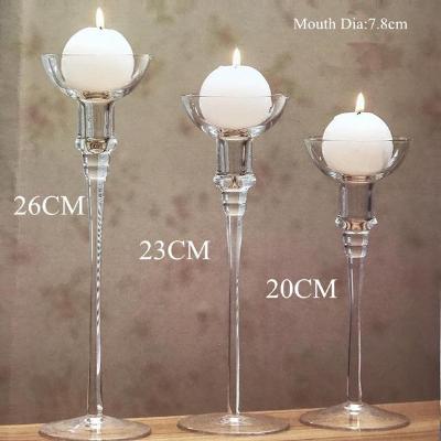 Gifts Actually - Handmade Glass Bulb Glass Stem Candle Holders - Set of 3