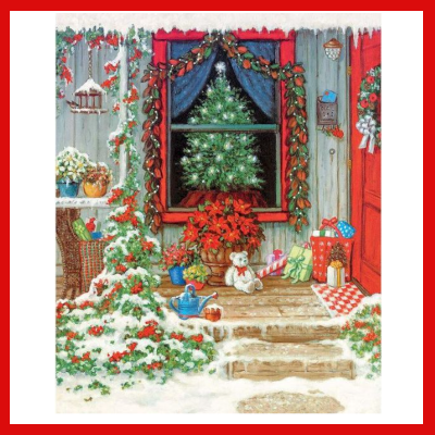 Gifts Actually - Paint By Numbers (DIY Paint kit) - Christmas Tree in Window